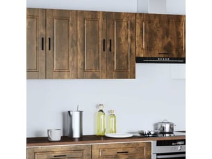 Meuble de rangement, armoire murale de cuisine porto chêne fumé bois d'ingénierie shl5343
