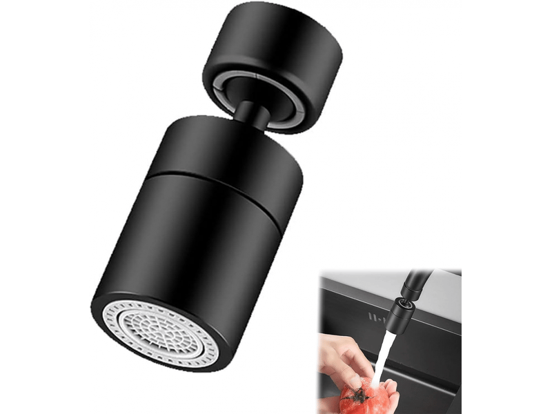  Aérateur de robinet rotatif à 360°, bec de robinet de cuisine rotatif, adapté au robinet d'évier de cuisine et de salle de bain (noir)  - Conforama A