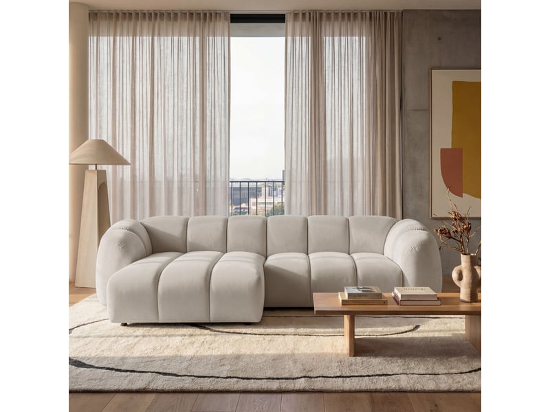  Selsey millma - canapé d'angle - 300 cm - velours gris Millma - Conforama B