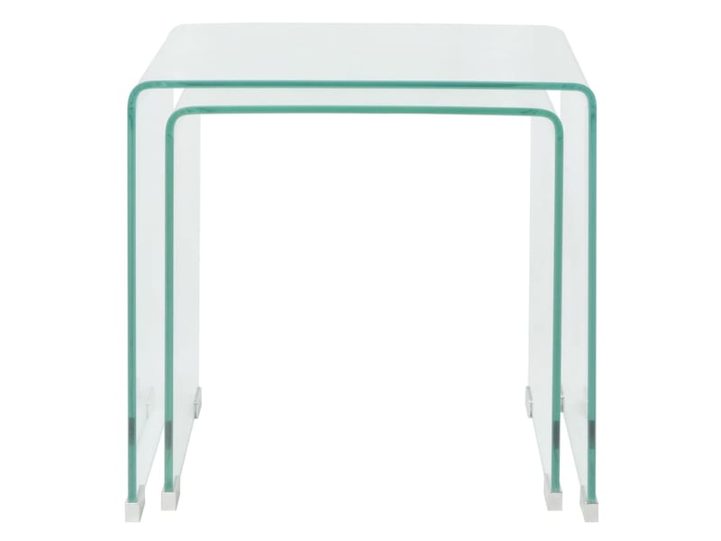  Ensemble de tables gigognes 2 pcs verre trempé transparent  - Conforama B
