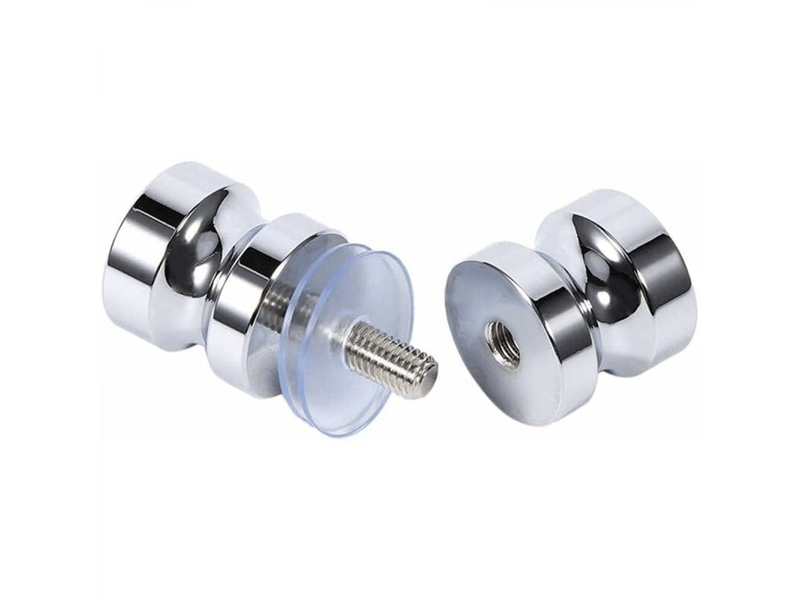 2 poignées rondes chrome poli 30 mm pour portes douche baignoire - Conforama B