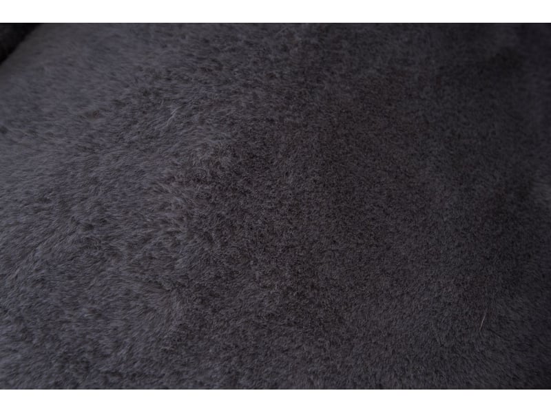  Fauteuil poire enfant en peluche ultra douce gris clair forme ergonomique incurvée soutien du dos et de la taille assise enveloppante confortable facile à nettoyer  - Conforama D