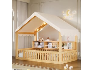 Lit cabane 90x200 cm MODENVIE   coloris naturel