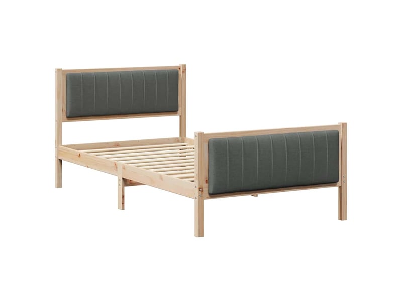  Lit simple- lit adulte -  cadre de lit avec tête de lit marron et gris foncé 100 x 200 cm  - Conforama A