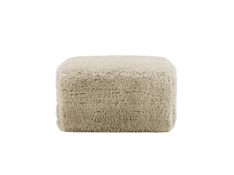 Pouf aviana en tissu moelleux, beige clair, siège d’appoint confortable - Conforama D