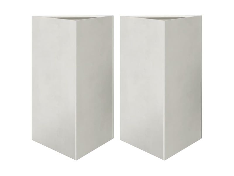  Jardinière - bac à fleurss 2 pcs triangulaire 50x43x75 cm acier inoxydable  - Conforama A