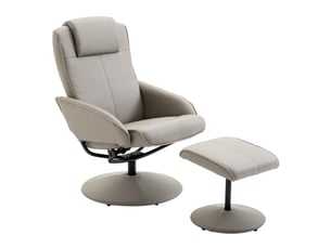 Fauteuil relax manuel  <strong></strong> Cuir / Croûte de Cuir gris
