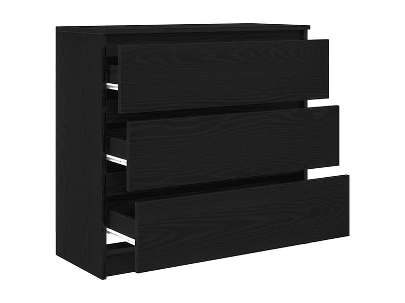  Buffet - bahut - meuble de rangement chêne noir 80x35x76 cm bois d'ingénierie  - Conforama E