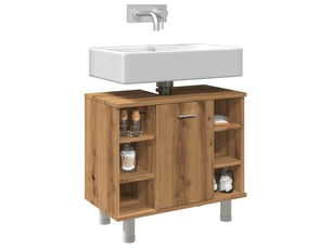 Armoire de salle de bain, meuble de rangement chêne artisanal 60x32x53.5 cm
