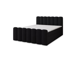Lit avec rangement 140x200 cm <strong>MASSENO</strong> <strong></strong> coloris noir