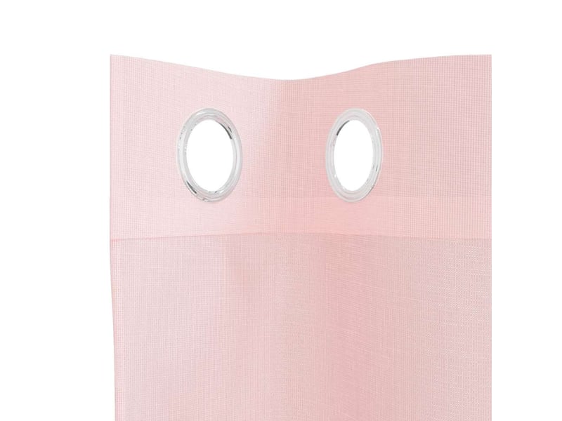 Lot de 2 rideaux en voile, voilages avec œillets rose clair 140x260 cm cf44405 - Conforama E