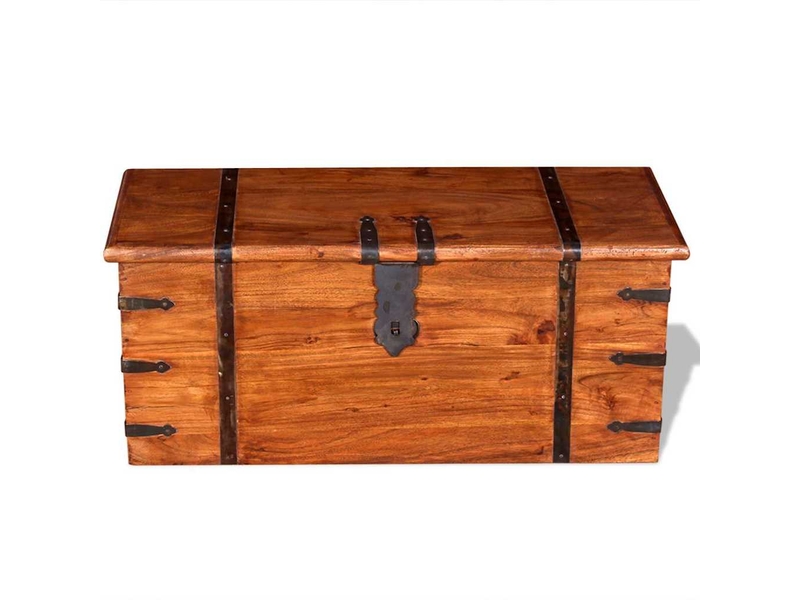 Ensemble de deux coffres de rangement bois massif - Conforama D