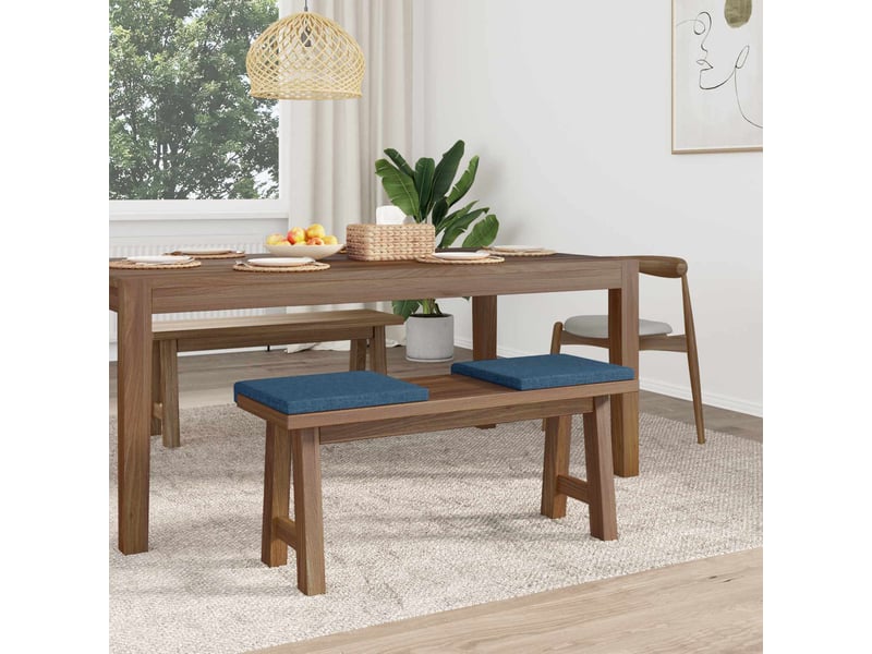  Lot de 2 coussins de banc, coussins d'assise, coussins pour chaisecanapé tissu bleu profondeur 35 cm cf52500  - Conforama C