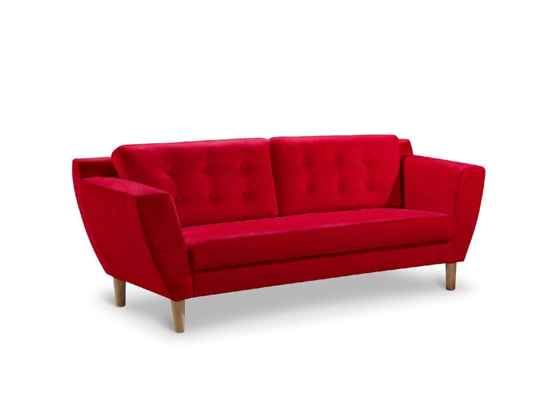  Canapé 3 places gibus tissu rouge Gibus - Conforama A