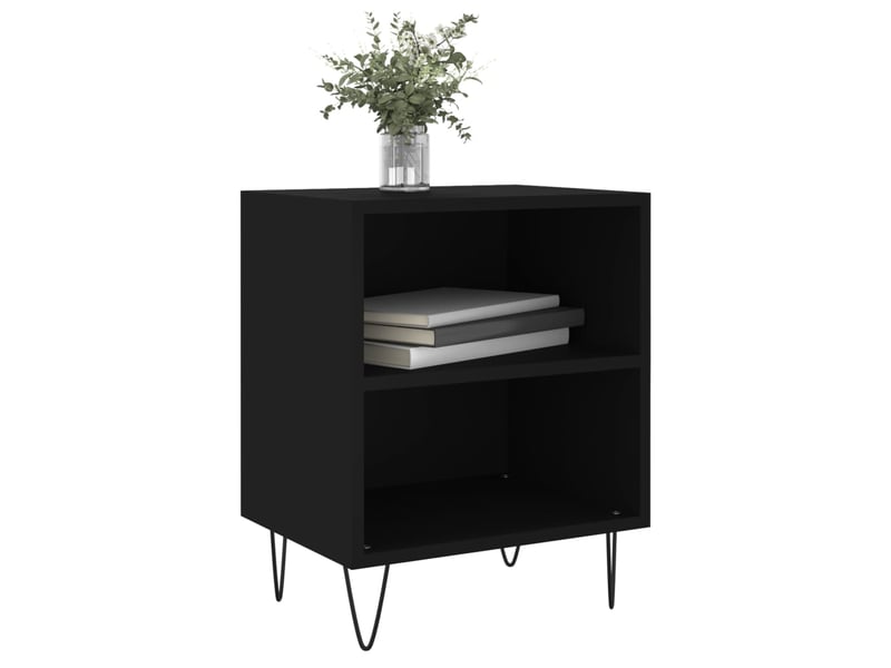  Lot de 2 tables de chevet - cabinet de chevet - table de nuit noir 40x30x50 cm bois d'ingénierie  - Conforama B