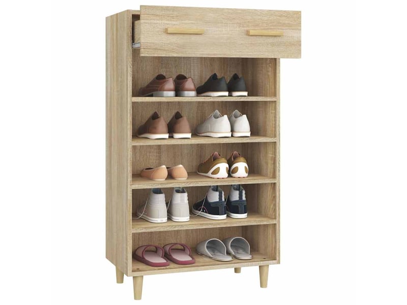  Meuble à chaussure, armoire à chaussures chêne sonoma 60x35x105cm bois d'ingénierie  - Conforama E
