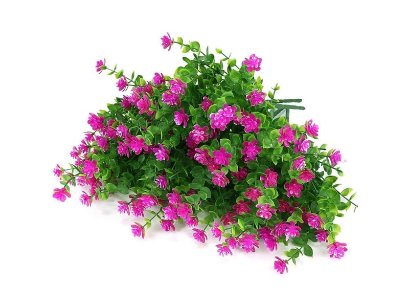  Fleurs artificielles, 8 paquets fausses fleurs d'eucalyptus bouquets de fleurs de lotus en plastique pour jardin intérieur et extérieur porche patio bureau décoration de la maison ( rose rouge)  - Conforama D
