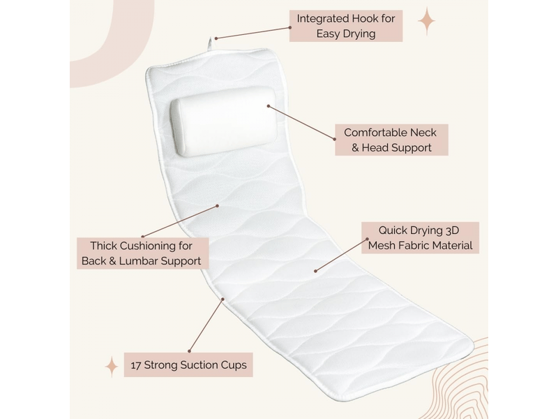 Oreiller de bain intégral - accessoire de baignoire idéal pour un bain relaxant, cadeau parfait pour les femmes - Conforama B