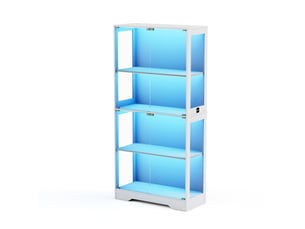Vitrine coloris blanc 4 étagère(s) - 80 cmx165 cm