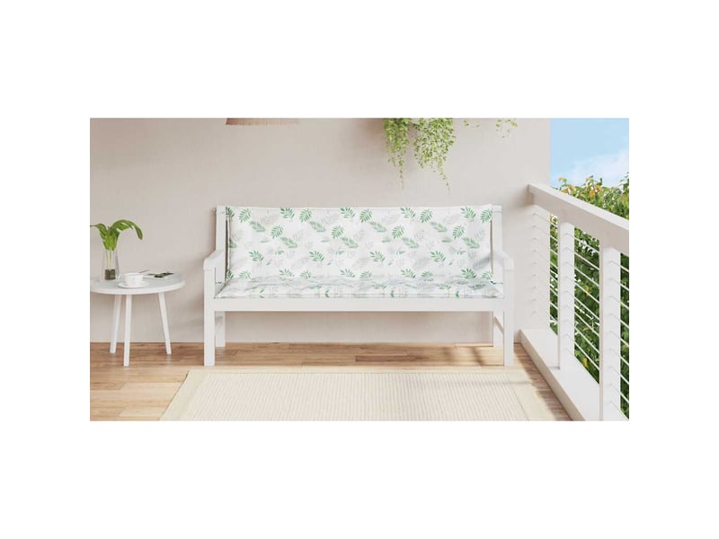  Lot de 2 coussins de banc de jardin, coussins d'assise motif de feuilles tissu cf58670  - Conforama C