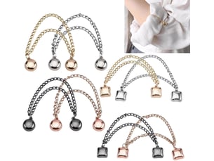 Crochets muraux lot de 8 pinces magnétiques puissantes pour vêtements - aimants invisibles hijab, foulard, chemise et manches - multifonction avec chaîne de sécurité, multicolore