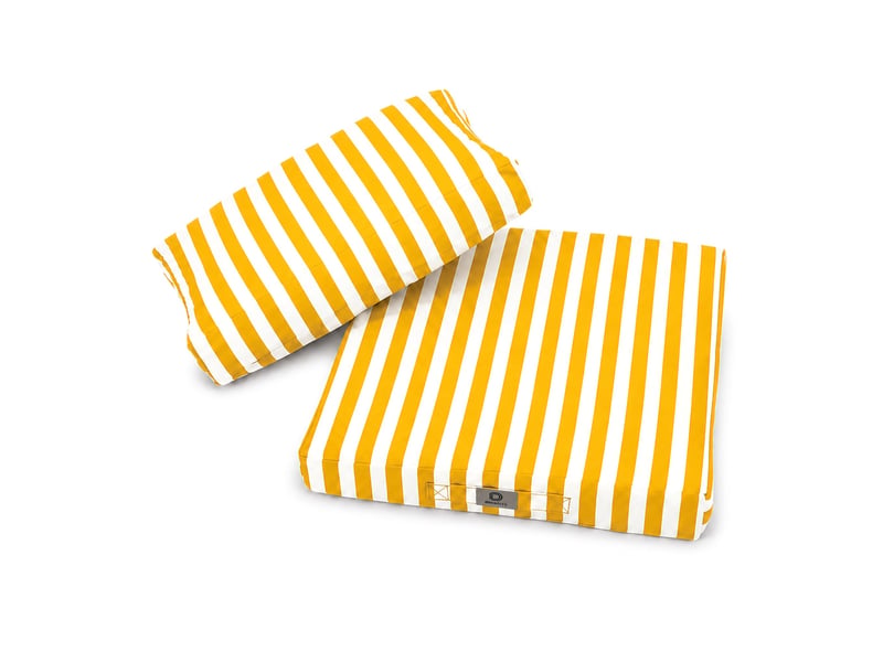  Coussins chaise jardin assise + dossier 40x40cm rayure jaune  - Conforama D