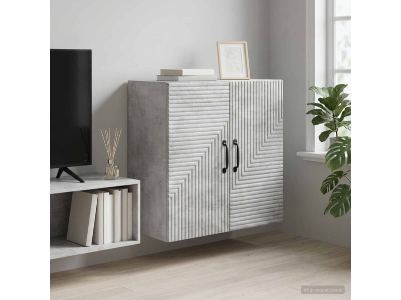  Armoire murale salon, meuble de rangement gris béton 59x31x60 cm bois d'ingénierie shl8739  - Conforama B