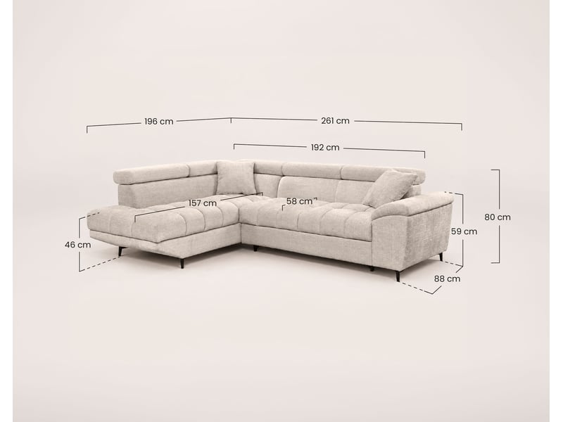  Camille - canapé d'angle gauche 5 places convertible avec têtières et coffre en velours texturé - best mobilier - gris anthracite CAMILLE - Conforama C