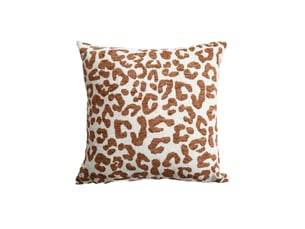 Coussin décoratif carré en jacquard chenille à motif léopard 40x40 cm