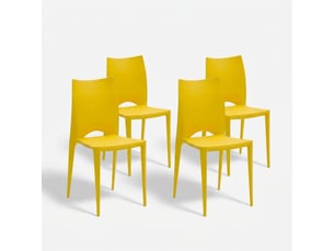 Lot de 4 chaises empilables en polypropylène lione - jaune