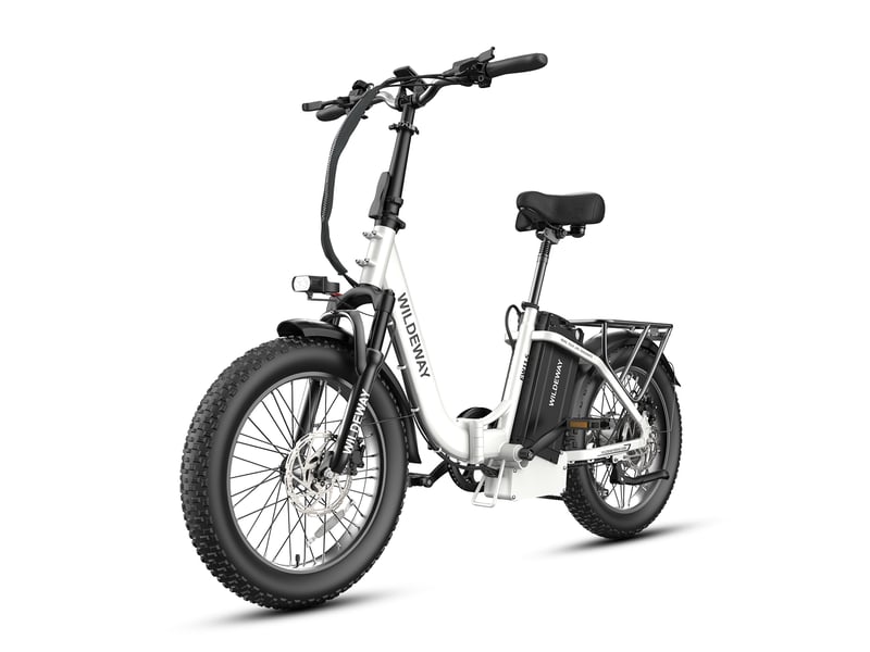 Vélo électrique pliable cadre ouvert wildeway fw11s, 48v 35ah, pneus 20, blanc - Conforama B