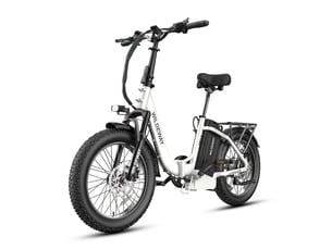 Vélo électrique pliable cadre ouvert wildeway fw11s, 48v 35ah, pneus 20, blanc