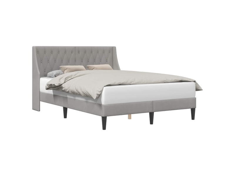  Lit double- lit adulte -  cadre de lit avec tête de lit gris clair 120 x 190 cm velours  - Conforama A