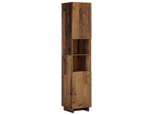 Meuble de rangement salle de bain bois ancien 36.5x38x180 cm
