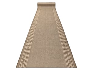 Le tapis de couloir sizal sion 20446 cadre, clé grecque tissé à plat beige 100 cm 100x800 cm