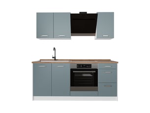 Vicco cuisine, bleu-grisblanc, 180cm, pt chêne