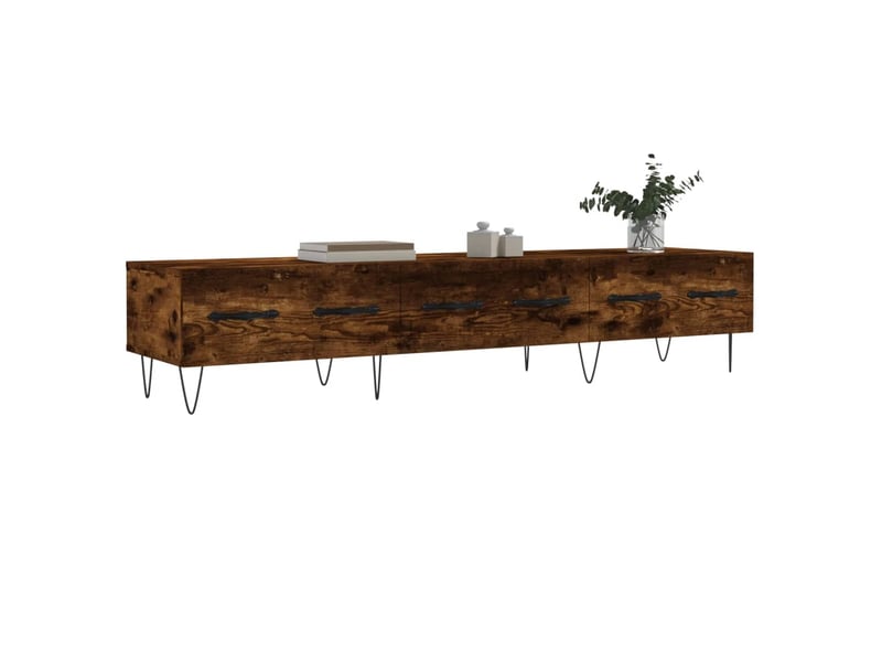 Meuble tv ; banc tv ; armoire tv chêne fumé 150x36x30 cm bois d'ingénierie  - Conforama D