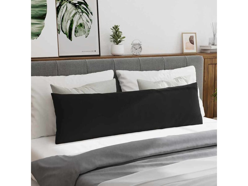 Lot de 2 coussins de canapé, coussins décoratifs noir 145 x 40 cm cf59134 - Conforama D
