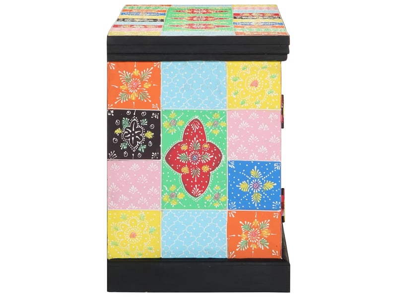  Meuble tv - banc tv - meuble de rangement 100 x 35 x 50 cm multicolore bois de mangue massif  - Conforama C