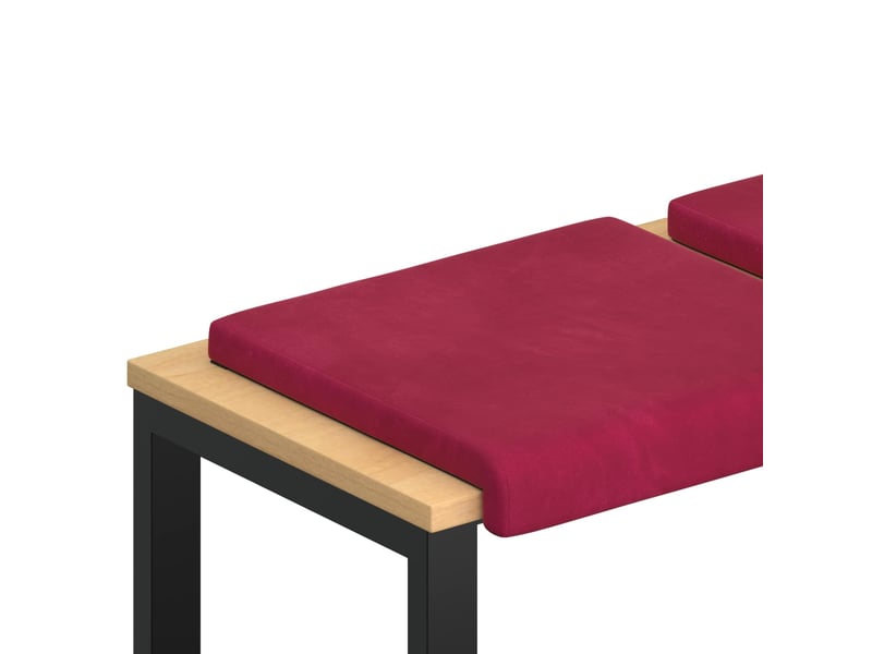  Lot de 2 coussins de banc, coussins d'assise, coussins pour chaisecanapé velours bordeaux profondeur 35 cm cf52523  - Conforama A