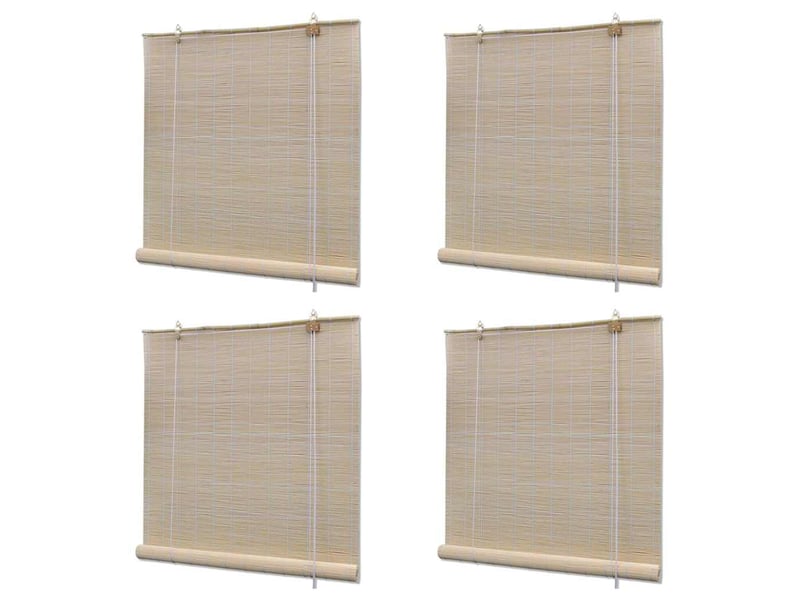  Lot de 4 stores enrouleur, stores à rouleau bambou naturel 120x160 cm cf48954  - Conforama B
