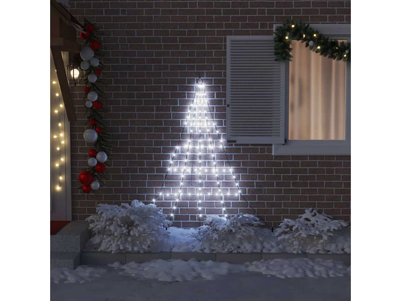  Arbre de noël, sapin de noël led avec piquets au sol blanc froid 182 cm métal  - Conforama C