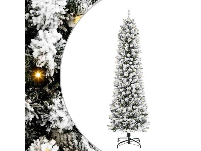  Sapin de noël artificiel, arbre de noël blanc 240 cm pvc, métal et plastique shl1620  - Conforama A