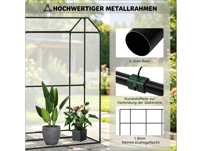 Serre de balcon blanche, serre d’hiver avec porte zippée enroulable, jardin - Conforama D