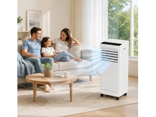 Climatiseur mobile monobloc 3 en 1 froid 9000btuh 16-30°c 24h programmateur télécommande à travers mur 57db