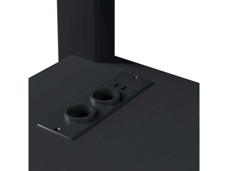 Lit mezzanine métal 140 x 200 cm avec bureau intégré, rangement, led réglable par application et station usb, noir - Conforama R