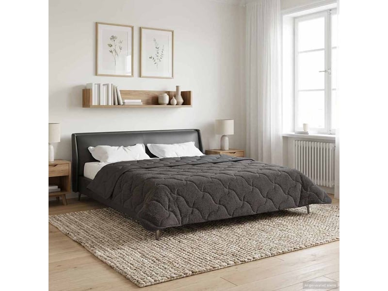 Couette - duvet d'été 200 x 240 cm été anthracite respirant  - Conforama D