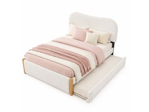 Lit gigogne 140 x 200 cm rembourré avec sommier, blanc, matelas non fourni