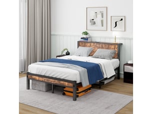 Lit avec rangement 120x200cm <strong>OKMYHOME</strong>  <strong></strong> coloris bicolore