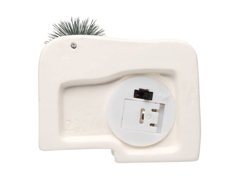  Maison de noël lumineuse en céramique blanche 1 led h. 9 cm à piles  - Conforama C